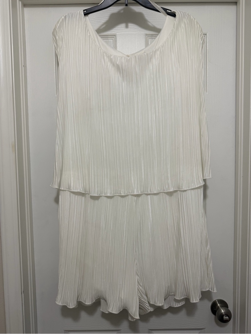 White pleated romper